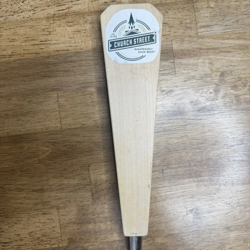 Church Street Brewery Beer Tap Handle Wood Draft Bar Mancave Illinois